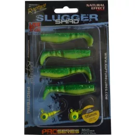   Rapture Slugger Shad Set 5,5cm Galben Lime 4+2buc Set de Naluci