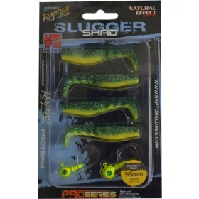   Rapture Slugger Shad Set 5,5cm Galben & Albastru 4+2buc Set de Naluci