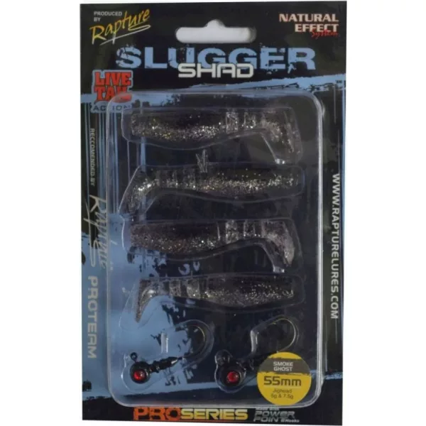Rapture Slugger Shad Set 5,5cm Smoke Ghost 4+2buc Set de Naluci