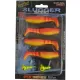 Rapture Slugger Shad Set 7,5cm Galben Flacără 4+2buc Set de Naluci