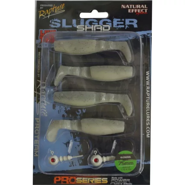 Rapture Slugger Shad Set 7,5cm Glowing 4+2buc Set de Naluci