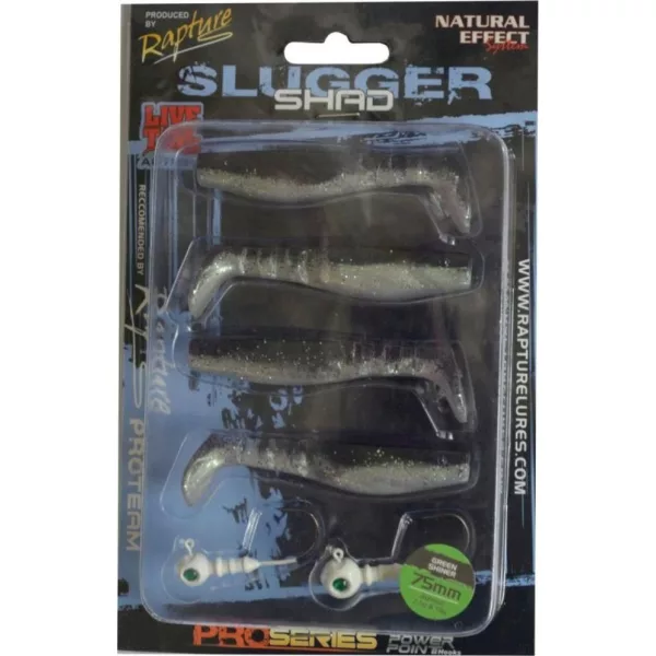 Rapture Slugger Shad Set 7,5cm Green Shiner 4+2buc Set Naluci Artificiale