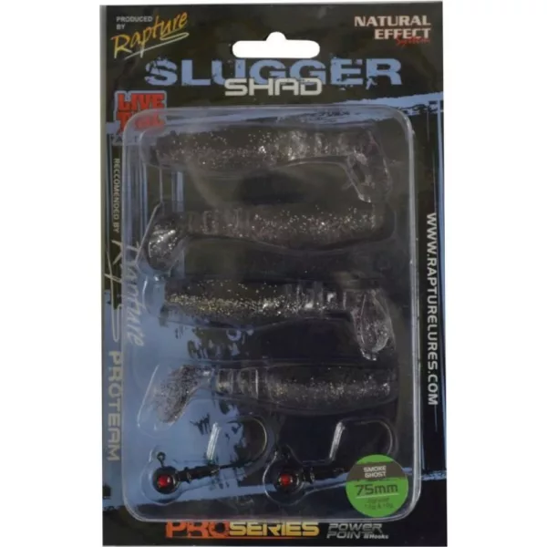 Rapture Slugger Shad Set 7,5cm Smoke Ghost 4+2buc Set Naluci Artificiale
