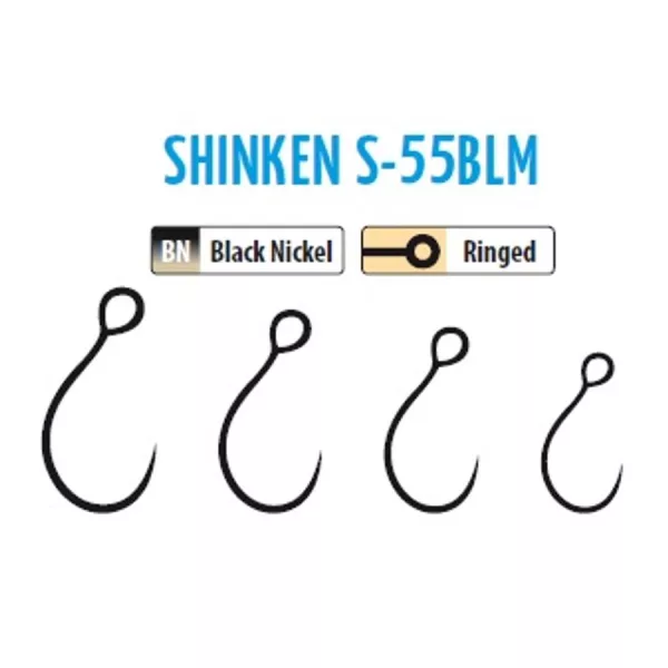 Trabucco Shinken Hooks S-55BLM BN #4 Cârlig fără barbă pentru pești răpitori 10 buc