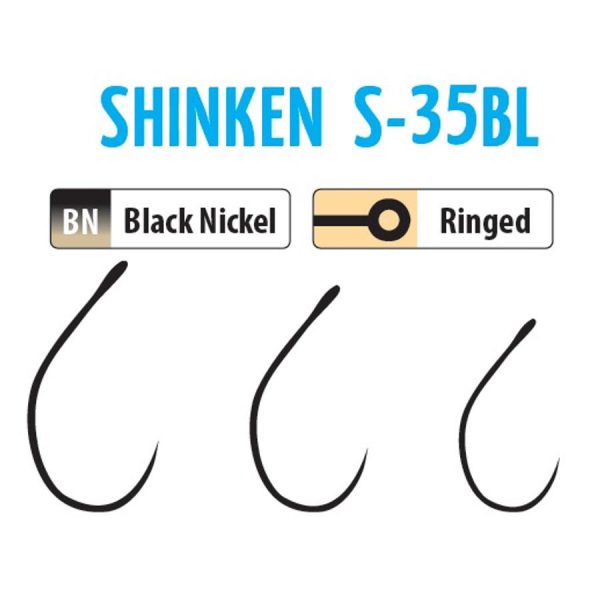 Trabucco Shinken Hooks S-35BL BN #6 Cârlig fără barbă pentru rotative 10buc