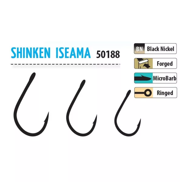 Trabucco Shinken Hooks Iseama W/R BN#10 Cârlig cu ochi, cu barbetă 10buc