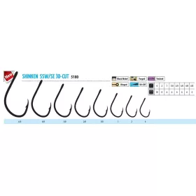   Trabucco Shinken Cut SSW S/E BN #3/0 Cârlig pentru pești răpitori 6buc