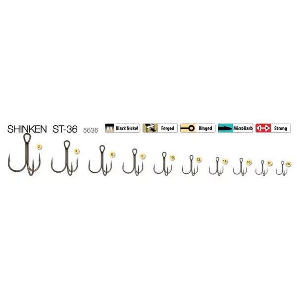 Trabucco Shinken ST-36 BN #20 Cârlig Triplu 6 buc