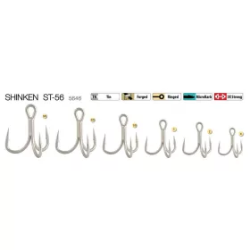 Trabucco Shinken ST-56 TN #2 Cârlig triplu 5buc