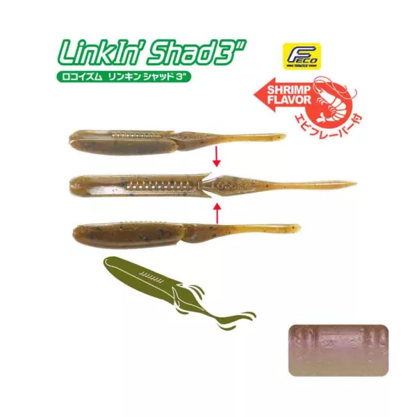 Tiemco Linkin Shad 7,6cm 226NS Plasztik Csali 9db