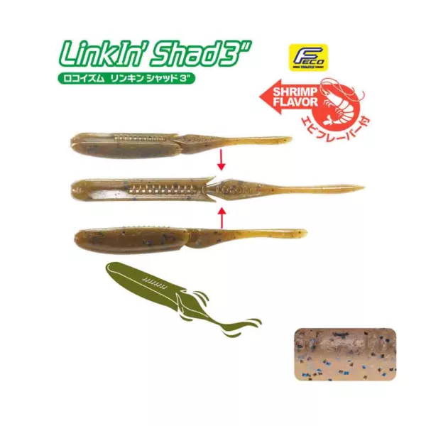 Tiemco Linkin Shad 7,6cm 227NS Plasztik Csali 9db