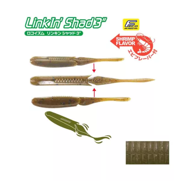 Tiemco Linkin Shad 10cm 005NS Plasztik Csali 9db