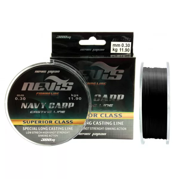 Nevis Navy Carp 150m 0.35mm Fir monofilament principal-Negru