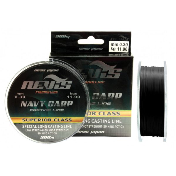 Nevis Navy Carp 300m 0.35mm Fir monofilament principal-Negru