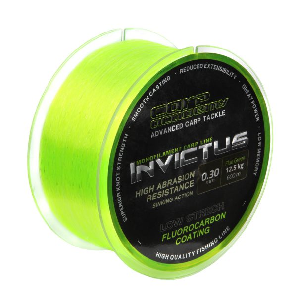 Carp Academy Invictus 600m 0.28mm Fir monofilament principal-Verde fluo