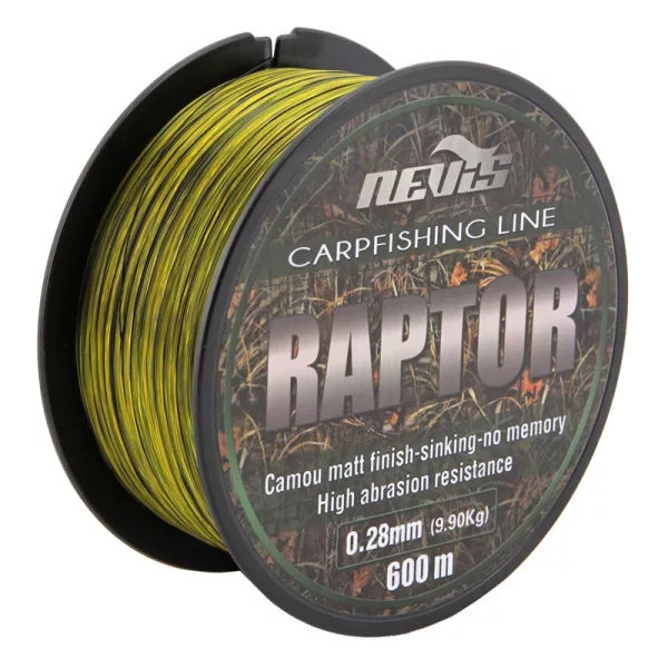 Nevis Raptor 600m 0.35mm Fir principal monofil - Galben+verde