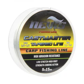   Nevis Castmaster Tapered Line 5x15m 0.26-0.57mm Forfac monofilament pentru lansare-Transparent
