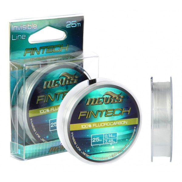 Nevis Fintech 25m 0.12mm fir de forfac monofilament-Transparent