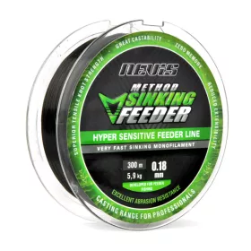   Nevis Method Sinking Feeder 300m 0.25mm Fir principal monofilament-Negru