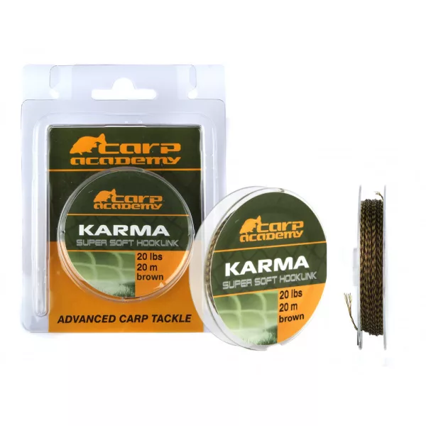 Carp Academy Karma Hooklink 20m 0.44mm 25lb Maro Fir de forfac împletit-Maro