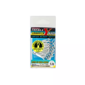   Decoy Y-S82 Super Heavy Duty #2/0 Füles Szakállas Háromágú Horog 10db