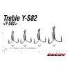 Decoy Y-S82 Super Heavy Duty #5/0 Füles Szakállas Háromágú Horog 5db