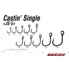 Decoy JS-5 Castin Single #2/0 Füles Szakállas Egyágú Ragadozóhalas Horog 8db