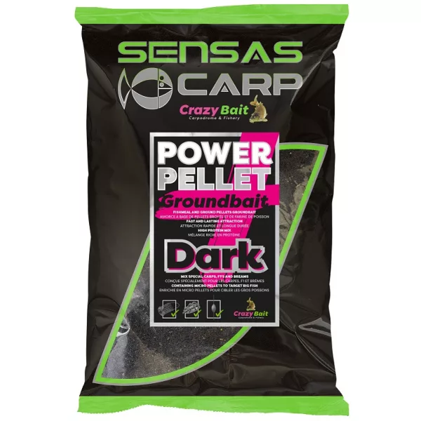 Sensas UK Power Pellet Plus Dark Momeală 2kg