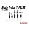 Decoy Spinner Blade Y-F33BT #2 Füles Szakállas Háromágú Horog 2db