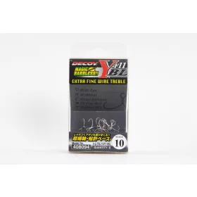   Decoy Y-F11BL Extra Fine Wire #10 Barbless Füles Szakáll Nélküli Háromágú Horog 8db