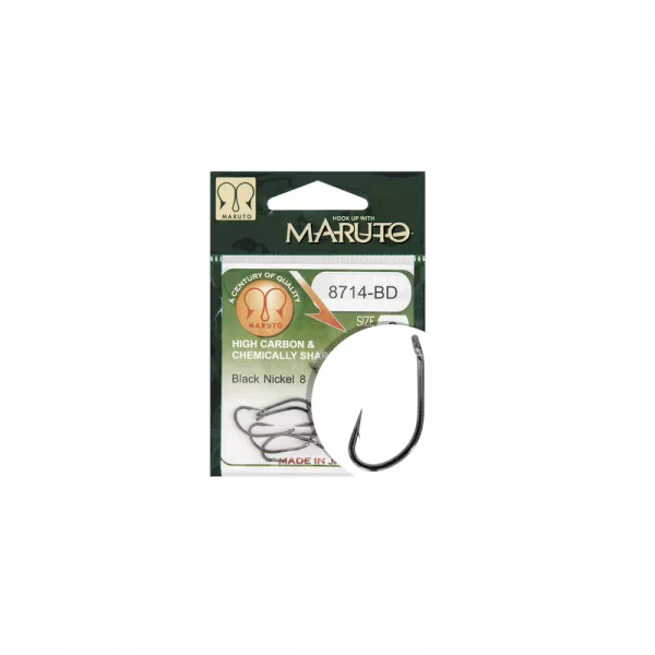 Maruto Cârlig 8714Bd Carp Hooks Hc T.D.E.5° Barbed Forged Black Nickel 6