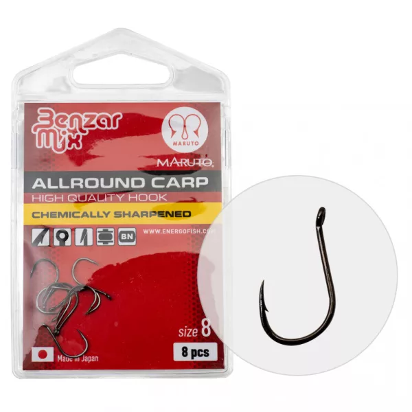 CÂRLIG Benzár Mix ALLROUND CARP 6 8BUC/PACHET - Cârlig feeder - Cârlig cu barbetă, Cârlig cu ochet