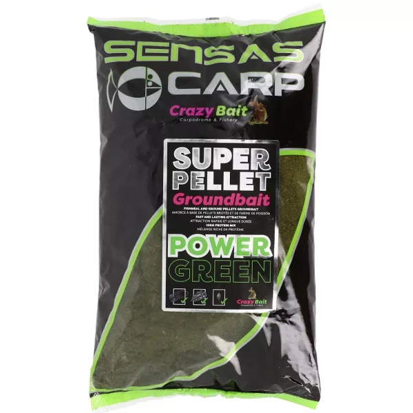 Sensas Super Pellet Crazy Green Nadă 1kg