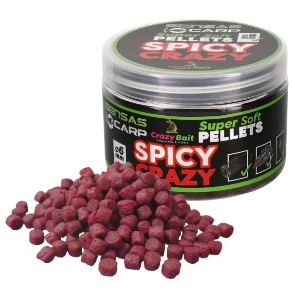 Sensas Super Soft Spicy Crazy 6mm Pelete pentru cârlig 60gr