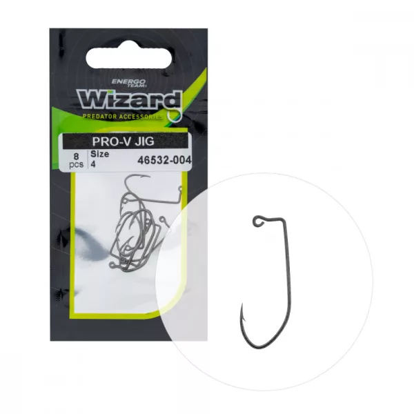 Wizard Pro-V Jig Cârlig offset de spinning cu ochi și barbă 4