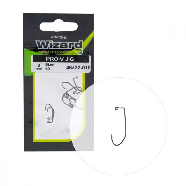 Wizard Pro-V Jig Cârlig offset de spinning cu ochet și barbă 10
