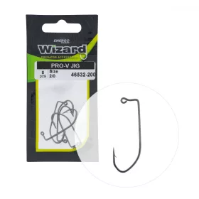   Wizard Pro-V Jig Cârlig offset de spinning cu ochi și barbă 2/0