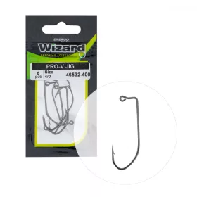   Wizard Pro-V Jig Cârlig offset de spinning cu ochi și barbă 4/0