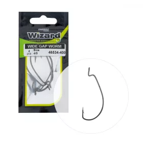   Wizard Wide Gap Worm, cu ochet și barbă, 4/0, cârlig offset pentru spinning
