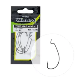   Wizard Wide Gap Worm, cu ochet și barbă, 5/0, cârlig offset pentru spinning