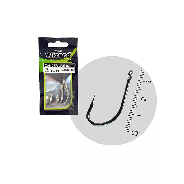 Wizard Zander Live Bait Pro Cârlig cu ochi și barbă 5/0 pentru șalău