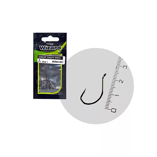 Wizard Drop Shot Pro Cârlig offset de spinning cu ochet și barbă 6 6buc