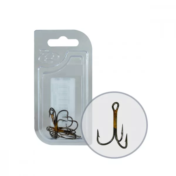 Wizard Grizzly 974M-1/0 2X Cârlig Triplu Bronz 4Buc/Pachet