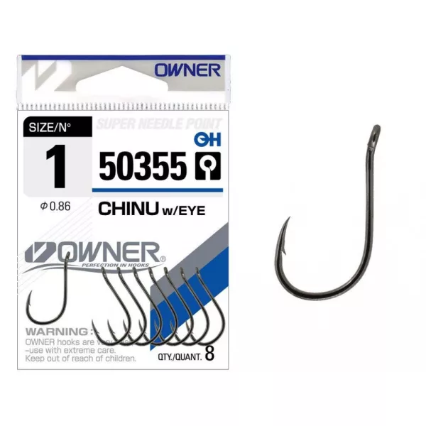 Owner Chinu We 50355 4 Cârlig Boilie cu Barbă, cu Ochi 11 buc