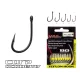 Carp Academy Teflon Hook XS-1 Negru 1 10buc/pachet Cu ochet Cu barbă Cârlig de boilies