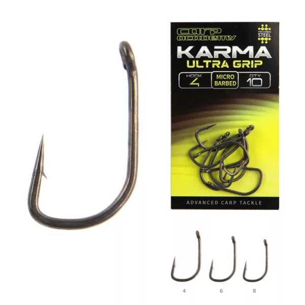 Carp Academy Karma Ultra Grip 4 Cârlig cu ochi, cu barbă 10buc