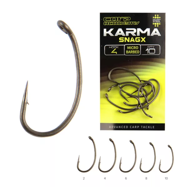Carp Academy Karma SnagX 2 Cârlig cu ochi, cu barbă 10buc