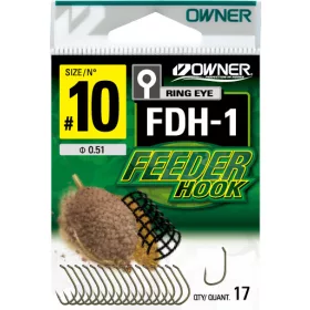 Owner FDH-1 8 Cârlig Feeder cu Ochet, cu Barbă 16 buc.