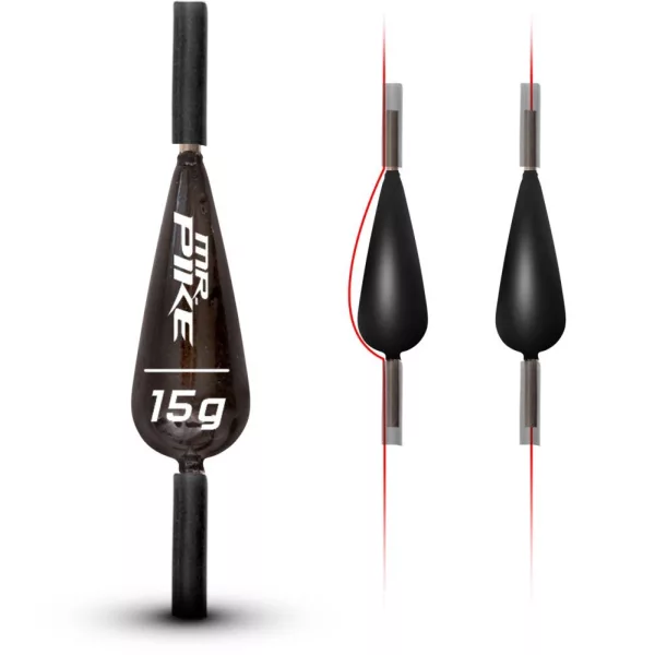 20G Quantum Mr. Pike Plumb culisant fără plumb Negru 3Bucăți