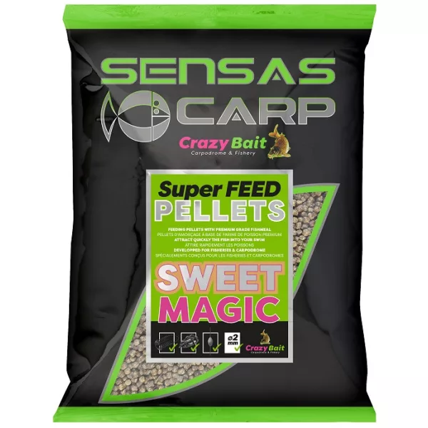Sensas Super Feed Pellets Dulce Magică 6mm Pelete de nădire 700gr
